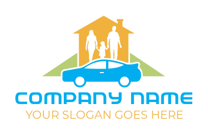 make an insurance logo family with home & car