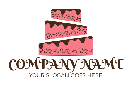 food logo icon fancy wedding cake with motifs
