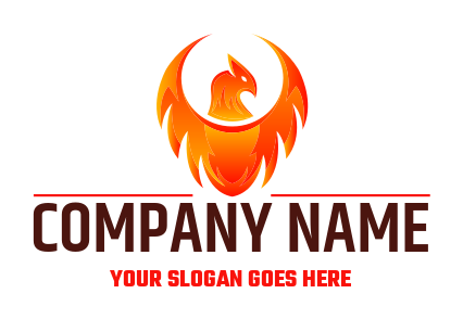 games logo phoenix head with flaming wings