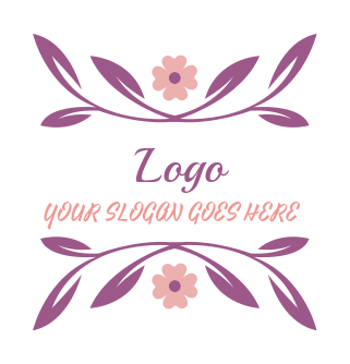 floral design with flower and leaves logo icon