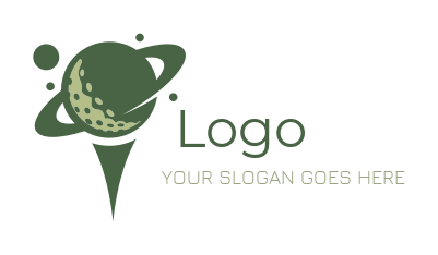 sports logo dots swoosh around golf ball on tee