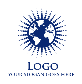 generate an advertising logo of halftone globe