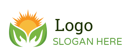 generate a community logo of hands and leaves