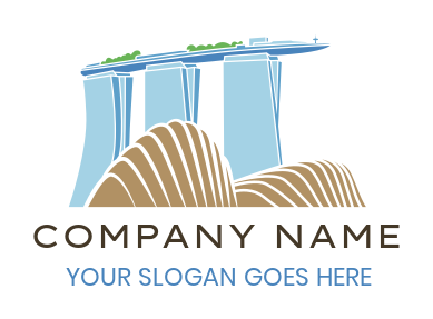 travel logo landmark Marina Bay of Singapore