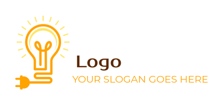 energy logo maker light bulb with plug - logodesign.net