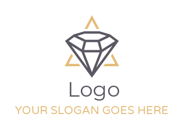 gemstones logo line art gem cut lines triangle