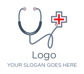 medical logo icon line art medical plus with stethoscope - logodesign.net