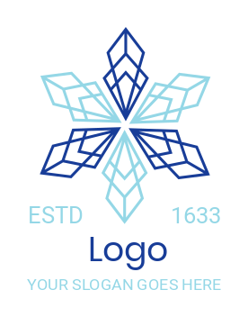 Make an arts logo line art snow flakes