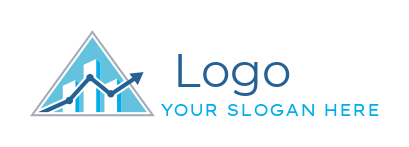 investment logo icon line graph arrow in triangle 