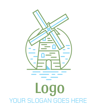 Make a minimal logo of windmill 