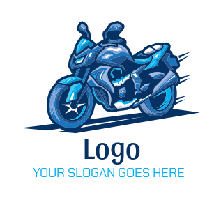 Make an illustrative logo of naked bike