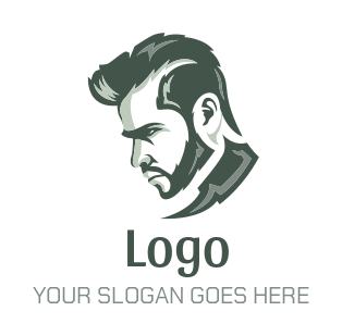 man with barber beard logo template