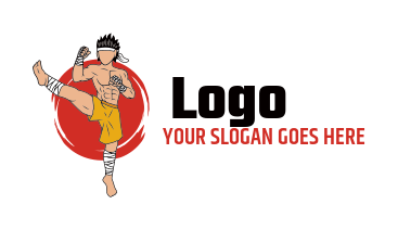 sports logo online martial arts fighter kicking