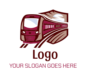 metro train and shield logo maker