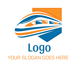 Metro Train in shield logo sample