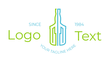 minimal alcohol bottle merged with building logo template 