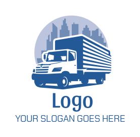 Movers truck with cityscape logo creator