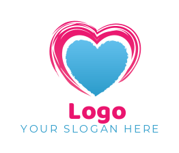 dating logo maker paint brush two hearts - logodesign.net