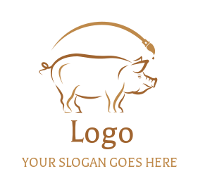 animal logo maker line art pig
