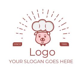 restaurant logo online pig with chef hat