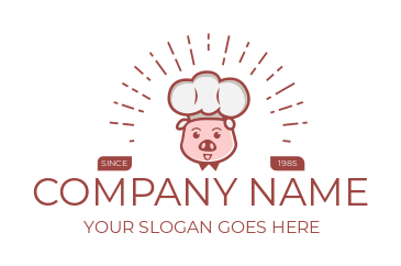 restaurant logo online pig with chef hat