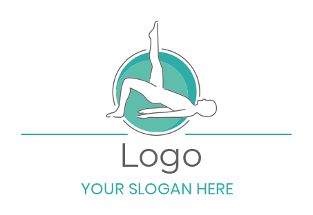 fitness logo pilates workout in green circle