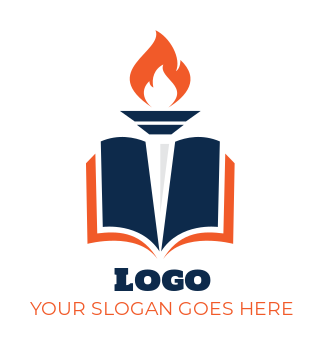 Private School torch and book logo template