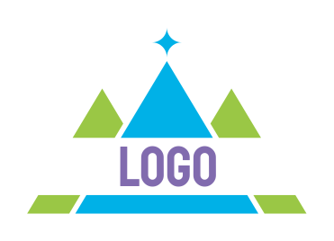 pyramid shape with space or gap text logo