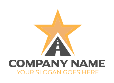 design a transportation logo of road over star