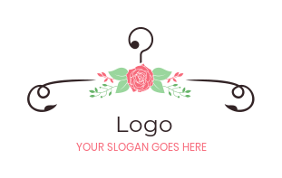 apparel logo rose flower on ornate hanger