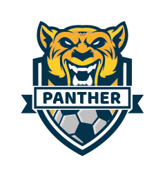 sports logo soccer inside the emblem with tiger
