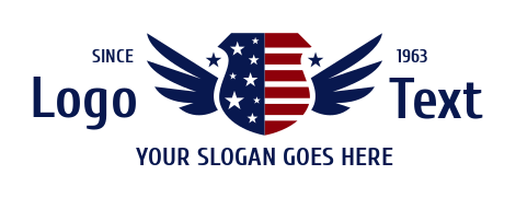 security logo shield for veteran with wings