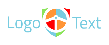 marketing logo steering wheel in colorful shield