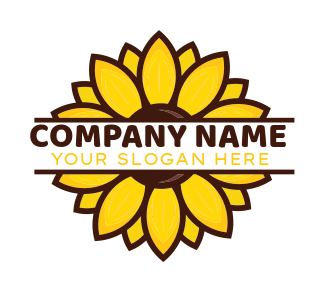 agriculture logo maker sunflower illustration