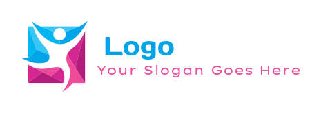 make a community logo swoosh person in polygon square - logodesign.net