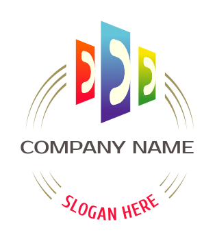 communication logo colorful phone icons