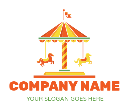 theme park logo maker horse carousel ride