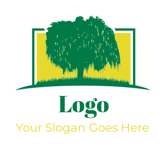 landscape logo template tree in rectangle - logodesign.net
