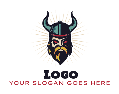 sports logo maker viking mascot with rays