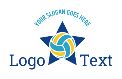 sports logo online volleyball in star