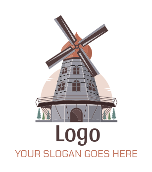 Windmill with trees logo idea