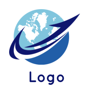 generate a logistics logo abstract arrow around globe - logodesign.net