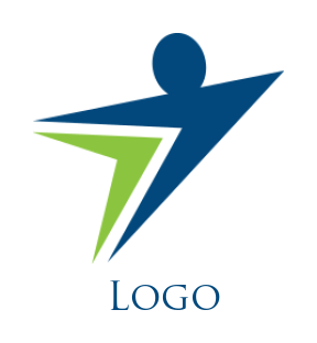 marketing logo with an abstract arrow going up
