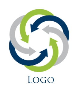 marketing logo arrows forming in a hexagon shape