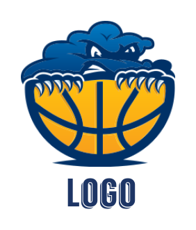 make a sports logo basketball with cloud mascot 