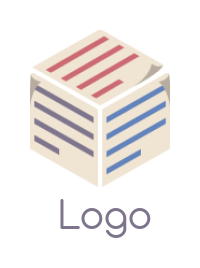 design a storage logo abstract box with lines