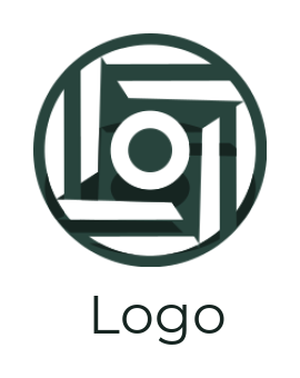 photography logo camera shutter in circle
