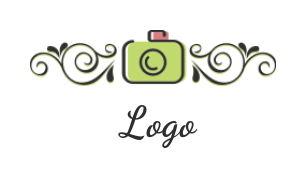 photography logo illustration abstract camera with ornaments  