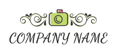 photography logo illustration abstract camera with ornaments  