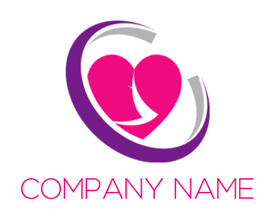 dating logo abstract couple forming heart